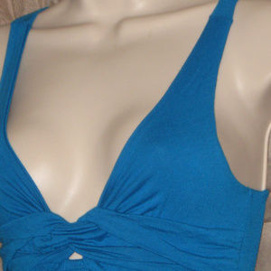 Womens Blue Maxi Long Empire Waist Dress